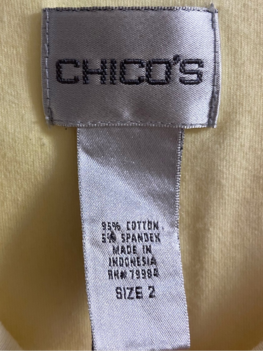 Chico's Vintage Sequin Owl Tee Butter Yellow Large - Picture 5 of 5
